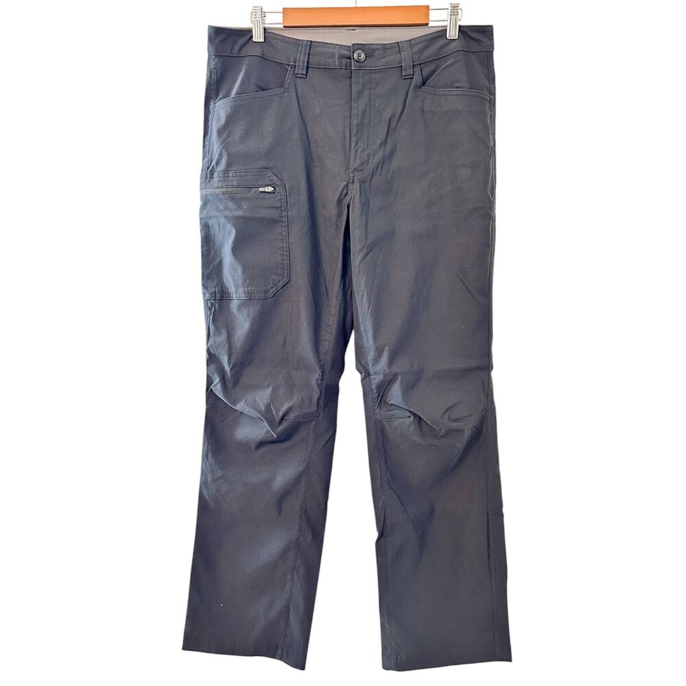 Eddie Bauer Black Cargo Hiking Pants 34x32 Stretch Nylon Lightweight Trail
